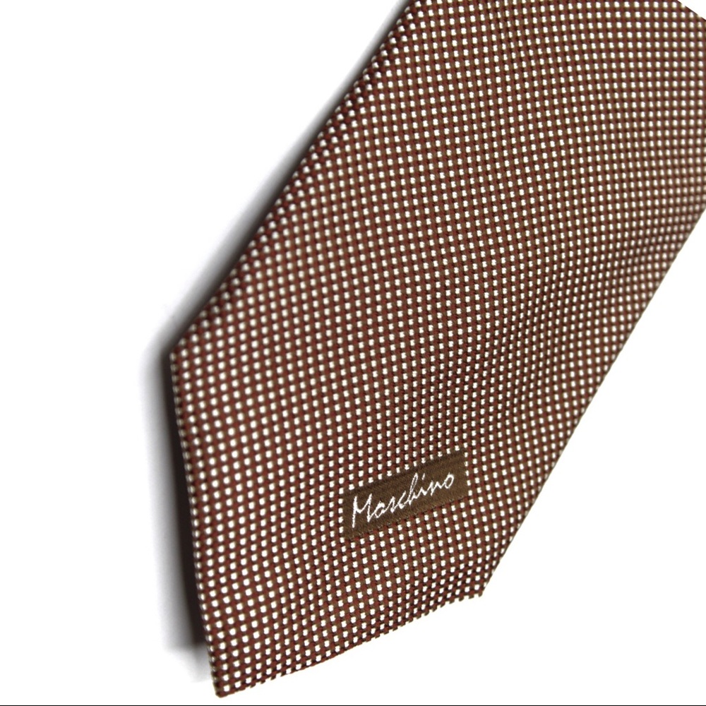 NWT Moschino Cravatta Square Dotted Tie - Picture 3 of 8